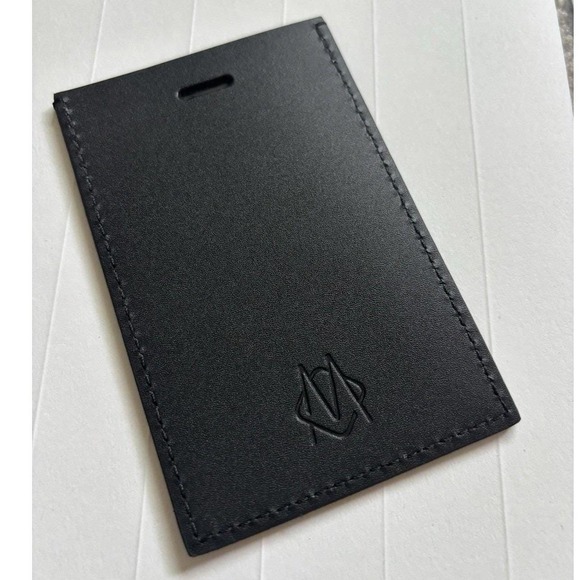 Rimowa 100% Leather Travel Luggae Address Tag & Sticker Decal Black Silver Italy - Picture 4 of 9